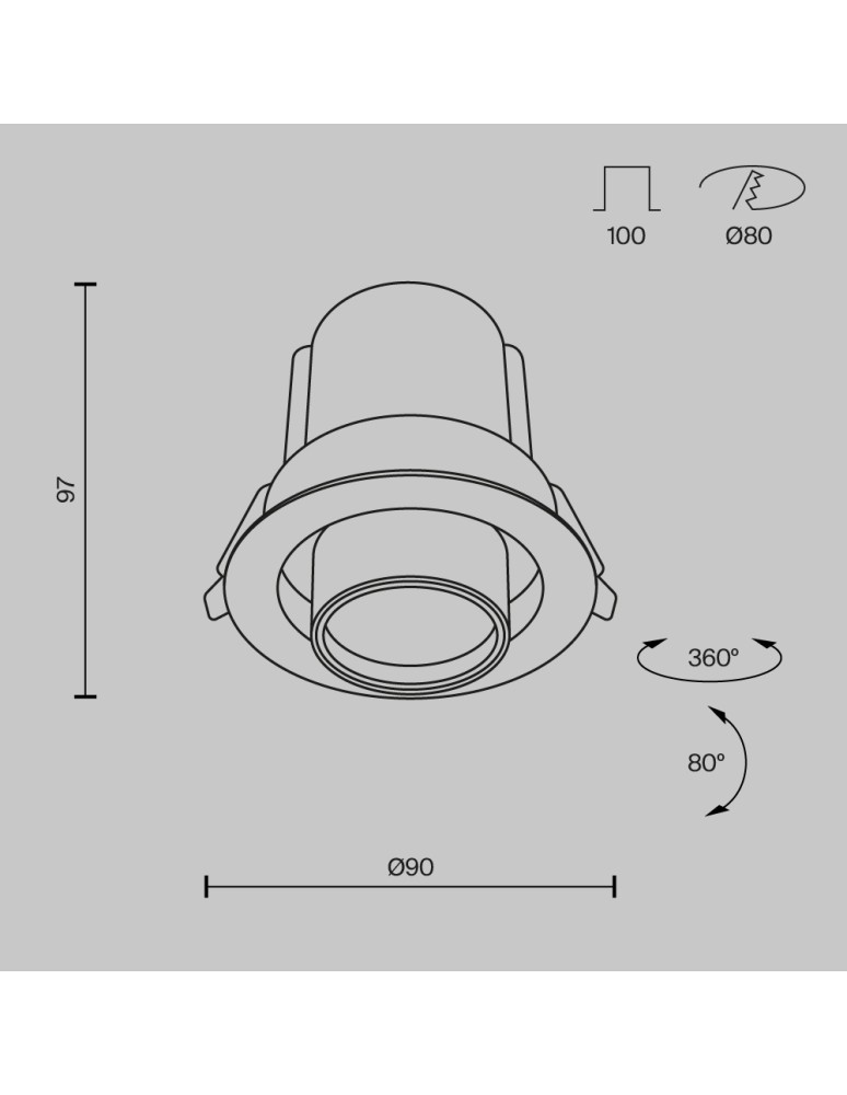 Maytoni Hidden Podtynkowa LED 10W 760lm 3000K Black DL095-01-10W3K-B Maytoni Hidden Podtynkowa LED 10W 760lm 3000K Black DL095-01-10W3K-B