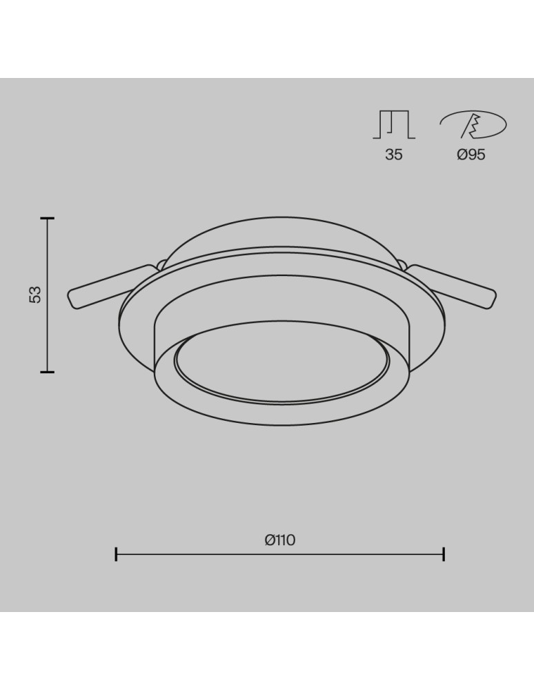 Maytoni Hoop Podtynkowa 1xGX53 15W Black DL086-GX53-RD-B Maytoni Hoop Podtynkowa 1xGX53 15W Black DL086-GX53-RD-B