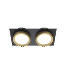 Lampy podtynkowe kwadratowe - Maytoni Hoop Podtynkowa 2xGX53 15W Czarny, Złoty DL086-02-GX53-SQ-BG - product 1