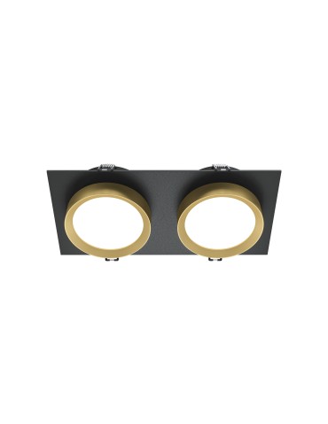 Maytoni Hoop Podtynkowa 2xGX53 15W Czarny, Złoty DL086-02-GX53-SQ-BG