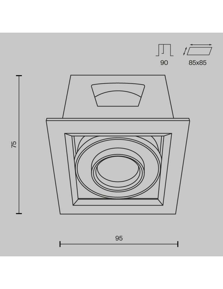 Maytoni Metal Modern Podtynkowa LED 10W 650lm 3000K Black DL093-01-10W3K-B