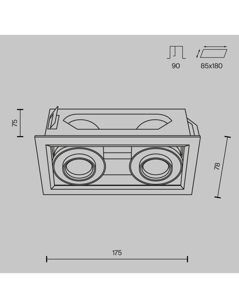 Maytoni Metal Modern Podtynkowa LED 20W 1450lm 3000K Biały DL093-02-10W3K-W
