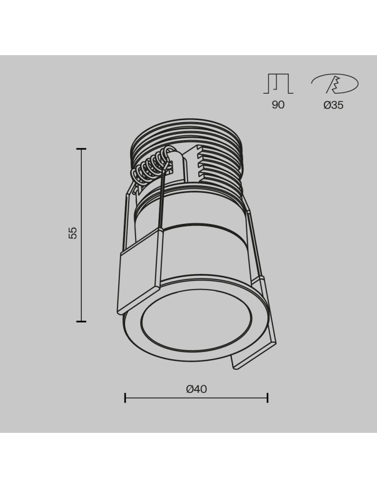 Maytoni Minor Podtynkowa LED 5W 230lm 3000K Czarny, Biały DL089-5W3K-BW