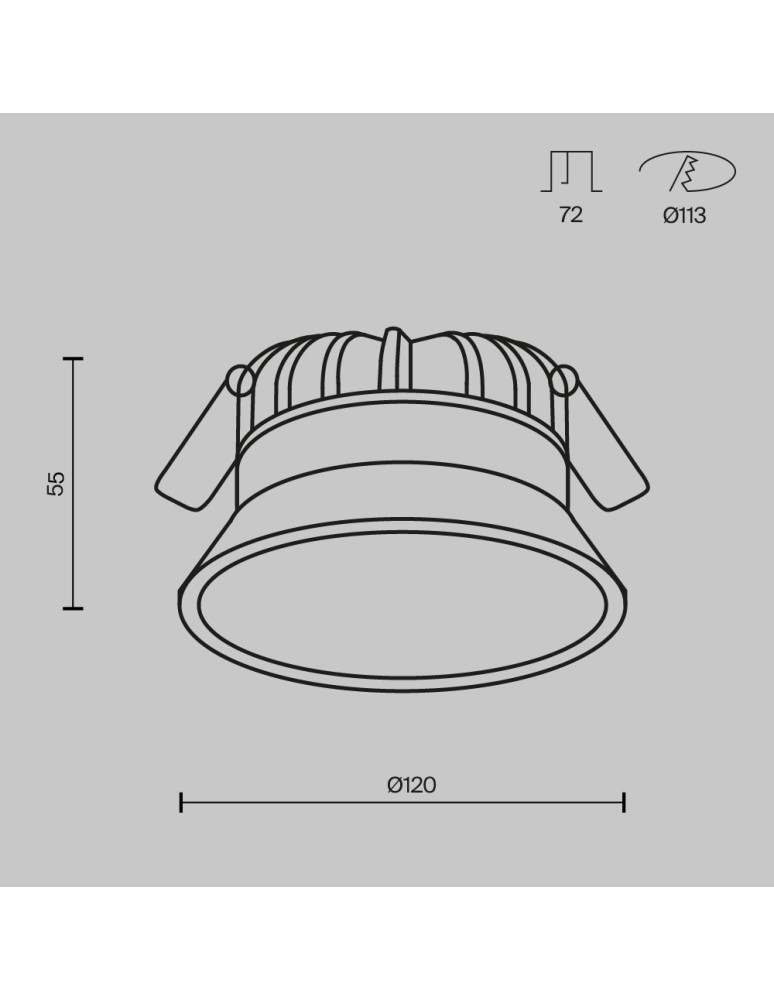 Maytoni Okno Podtynkowa LED 12W 900lm IP44 Biały DL055-12W3-4-6K-W