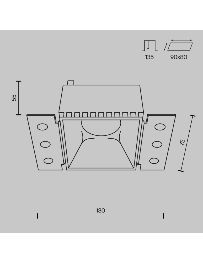 Maytoni Share Podtynkowa Bezramkowa do Szpachlowania 1xGU10 20W Biały DL051-01-GU10-SQ-W