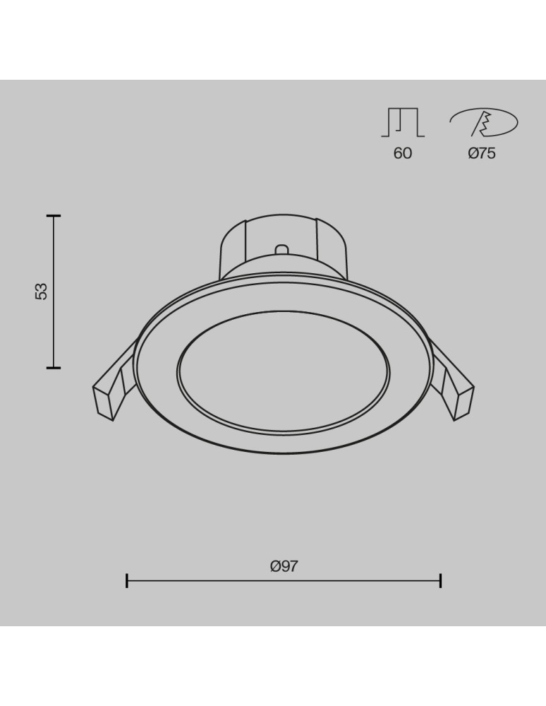 Maytoni Stockton Podtynkowa LED 7W 750lm IP44 Biały DL015-6-L7W