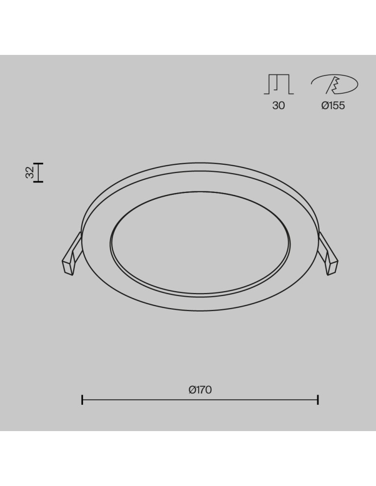 Maytoni Stockton Podtynkowa LED 12W 1000lm IP44 Biały DL016-6-L12W