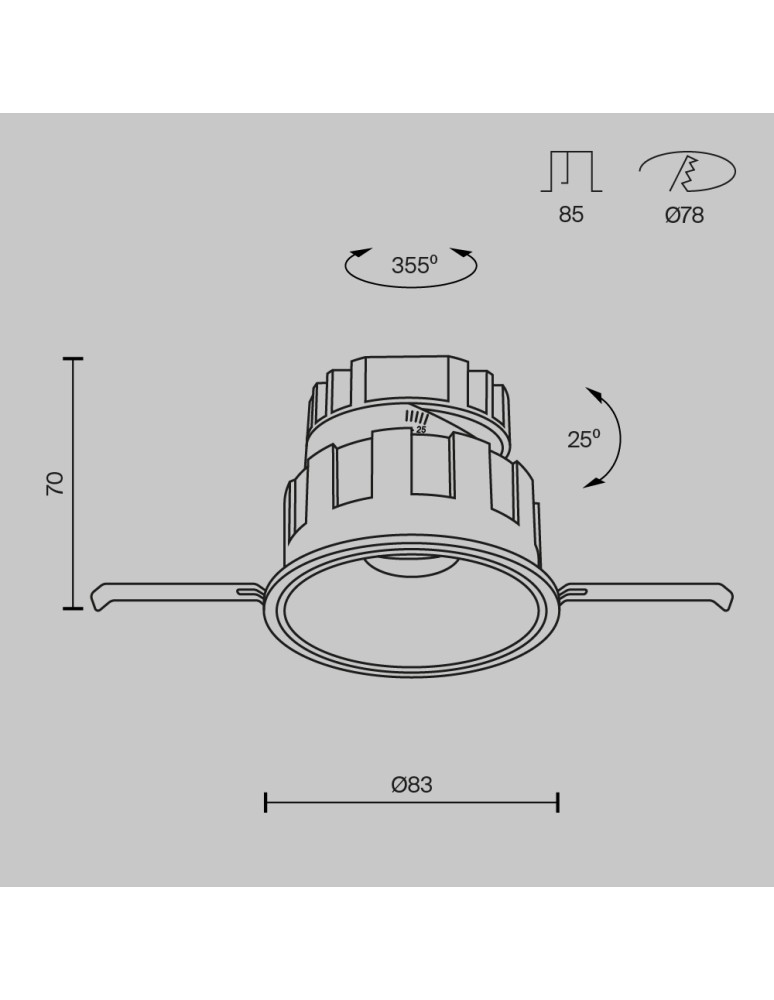 Maytoni Wise Podtynkowa LED 10W 530lm 3000K Biały DL057-10W3K-W Maytoni Wise Podtynkowa LED 10W 530lm 3000K Biały DL057-10W3K-W