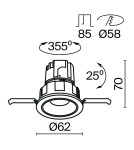Lampy podtynkowe LED - Maytoni Wise Podtynkowa LED 7W 390lm 3000K Black DL057-7W3K-B - product 9