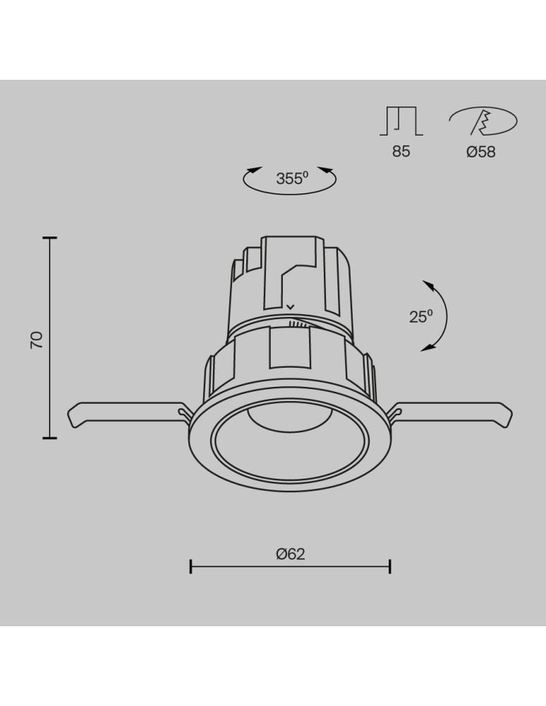 Maytoni Wise Podtynkowa LED 7W 400lm 3000K Biały DL057-7W3K-W Maytoni Wise Podtynkowa LED 7W 400lm 3000K Biały DL057-7W3K-W