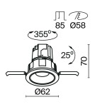 Maytoni Wise Podtynkowa LED 7W 400lm 3000K Biały DL057-7W3K-W Maytoni Wise Podtynkowa LED 7W 400lm 3000K Biały DL057-7W3K-W