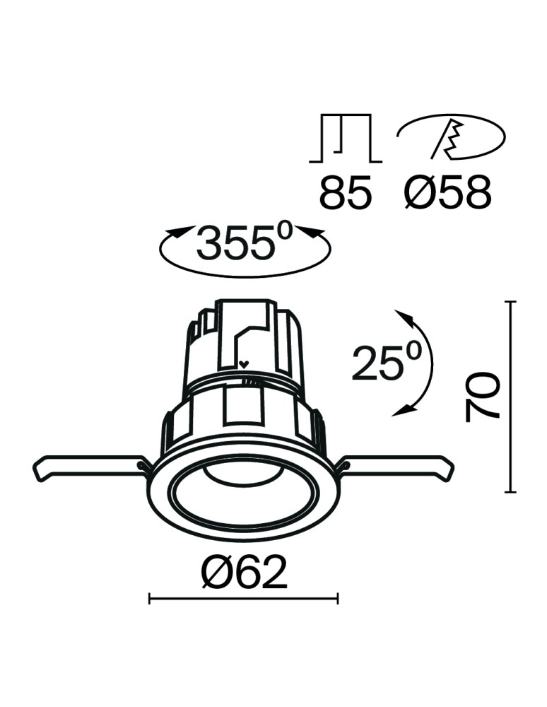 Maytoni Wise Podtynkowa LED 7W 400lm 3000K Biały DL057-7W3K-W Maytoni Wise Podtynkowa LED 7W 400lm 3000K Biały DL057-7W3K-W