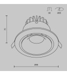 Lampy podtynkowe LED - Maytoni Yin Podtynkowa LED 12W 870lm 3000K Biały DL031-L12W3K-D-W - product 6