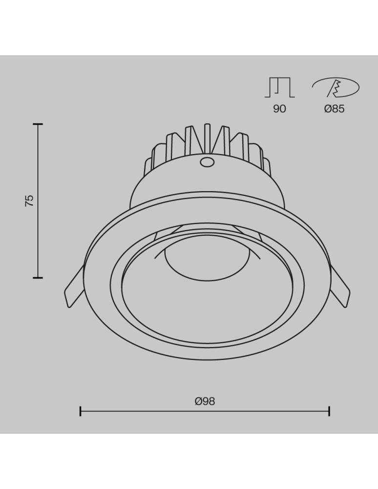 Maytoni Yin Podtynkowa LED 12W 920lm 4000K Biały DL031-L12W4K-D-W Maytoni Yin Podtynkowa LED 12W 920lm 4000K Biały DL031-L12W4K-D-W