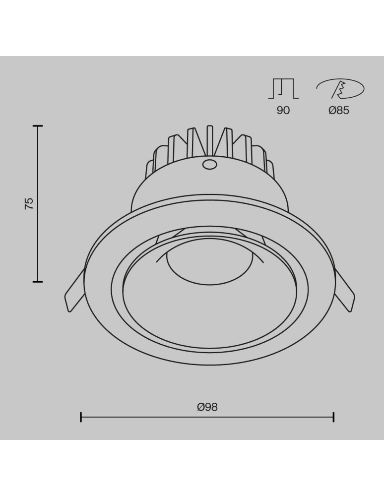 Maytoni Yin Podtynkowa LED 12W 960lm 4000K Biały DL031-L12W4K-W