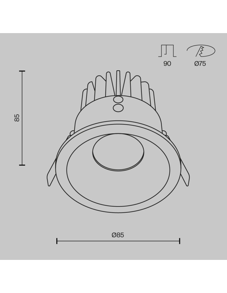 Maytoni Zoom Podtynkowa LED 12W 890lm 3000K IP65 Black DL034-L12W3K-D-B Maytoni Zoom Podtynkowa LED 12W 890lm 3000K IP65 Black DL034-L12W3K-D-B