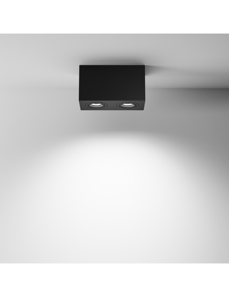 Maytoni Atom Lampa Sufitowa 2xGU10 50W Black C017CL-02B Maytoni Atom Lampa Sufitowa 2xGU10 50W Black C017CL-02B