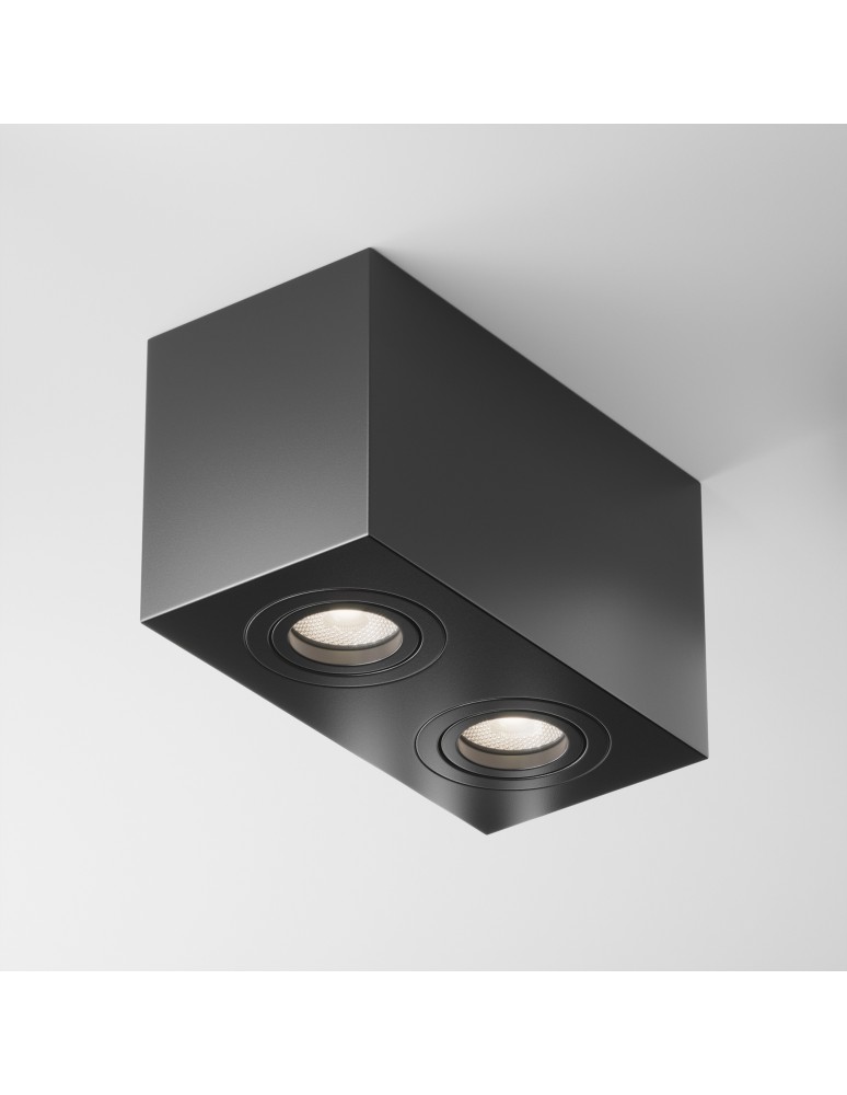 Maytoni Atom Lampa Sufitowa 2xGU10 50W Black C017CL-02B Maytoni Atom Lampa Sufitowa 2xGU10 50W Black C017CL-02B