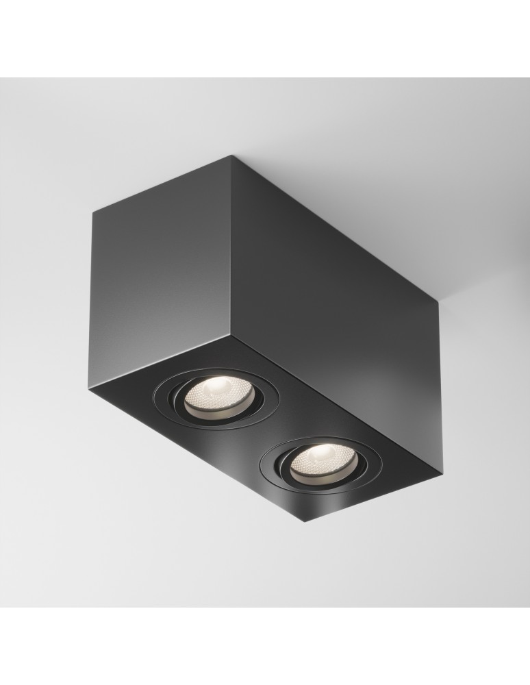 Maytoni Atom Lampa Sufitowa 2xGU10 50W Black C017CL-02B Maytoni Atom Lampa Sufitowa 2xGU10 50W Black C017CL-02B