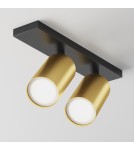 Maytoni FOCUS S Lampa Sufitowa 2xGU10 10W Czarny, Złoty Mat C051CL-U-02BMG Maytoni FOCUS S Lampa Sufitowa 2xGU10 10W Czarny, Złoty Mat C051CL-U-02BMG