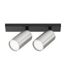 Maytoni FOCUS S Lampa Sufitowa 2xGU10 10W Czarny, Srebrny Mat C051CL-U-02BS Maytoni FOCUS S Lampa Sufitowa 2xGU10 10W Czarny, Srebrny Mat C051CL-U-02BS