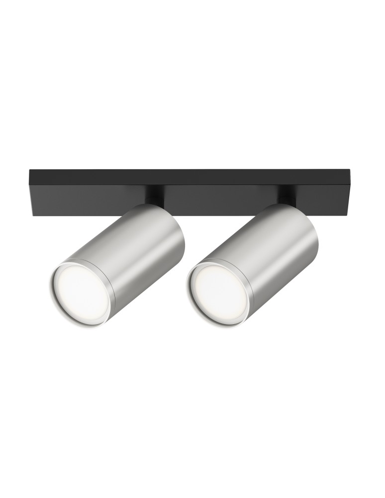 Maytoni FOCUS S Lampa Sufitowa 2xGU10 10W Czarny, Srebrny Mat C051CL-U-02BS Maytoni FOCUS S Lampa Sufitowa 2xGU10 10W Czarny, Srebrny Mat C051CL-U-02BS