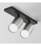 Maytoni FOCUS S Lampa Sufitowa 2xGU10 10W Czarny, Srebrny Mat C051CL-U-02BS Maytoni FOCUS S Lampa Sufitowa 2xGU10 10W Czarny, Srebrny Mat C051CL-U-02BS