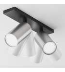 Maytoni FOCUS S Lampa Sufitowa 2xGU10 10W Czarny, Srebrny Mat C051CL-U-02BS Maytoni FOCUS S Lampa Sufitowa 2xGU10 10W Czarny, Srebrny Mat C051CL-U-02BS