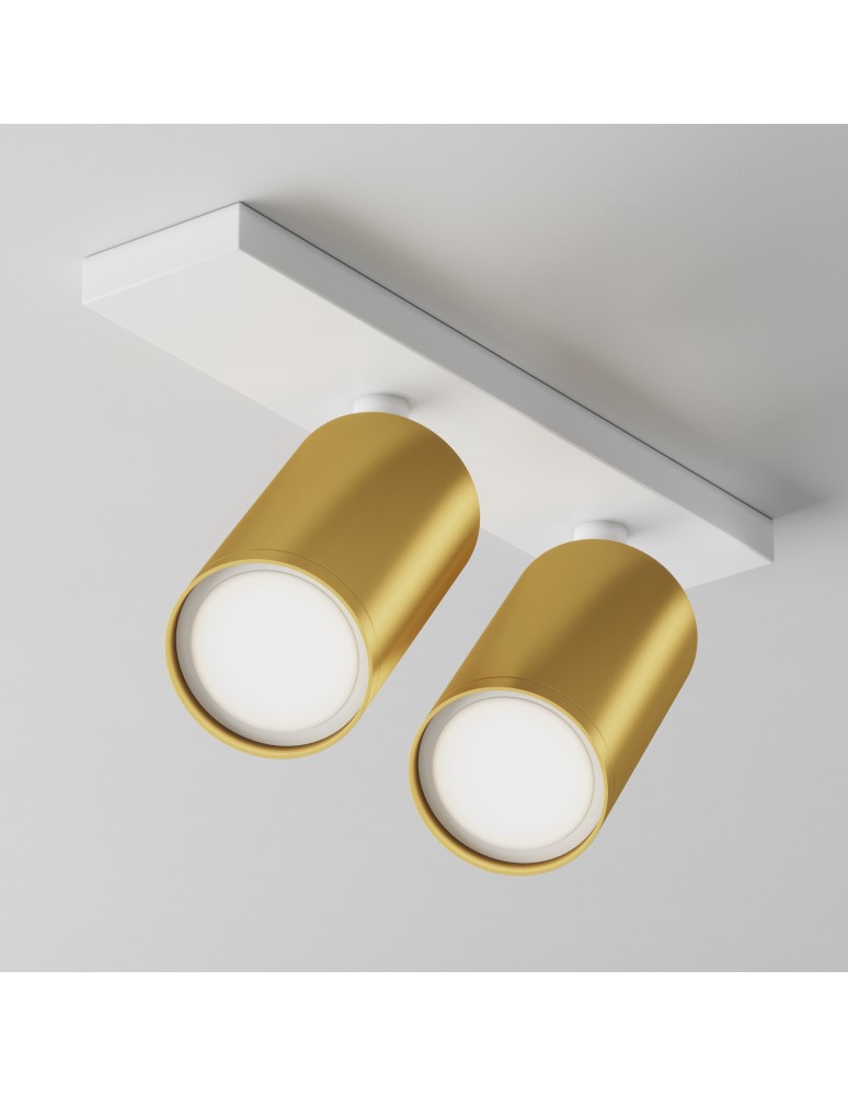 Maytoni FOCUS S Lampa Sufitowa 2xGU10 10W Biały, Złoty Mat C051CL-U-2WMG