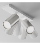 Lampy sufitowe regulowane - spoty - Maytoni FOCUS S Lampa Sufitowa 2xGU10 10W Biały, Srebrny Mat C051CL-U-2WS - product 4