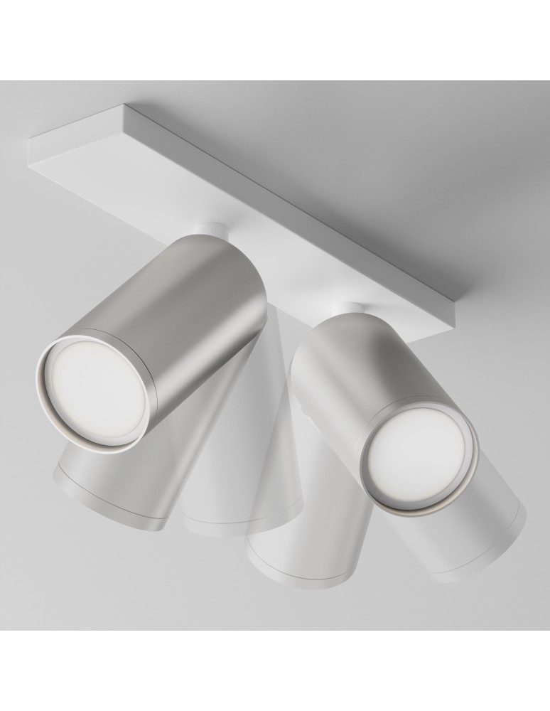 Maytoni FOCUS S Lampa Sufitowa 2xGU10 10W Biały, Srebrny Mat C051CL-U-2WS