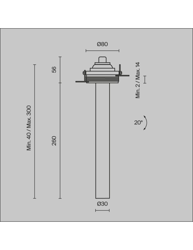 Maytoni Focus T Reflektor Podtynkowy LED 7W 460lm 3000K Black C140TRS-L300-7W3K-B