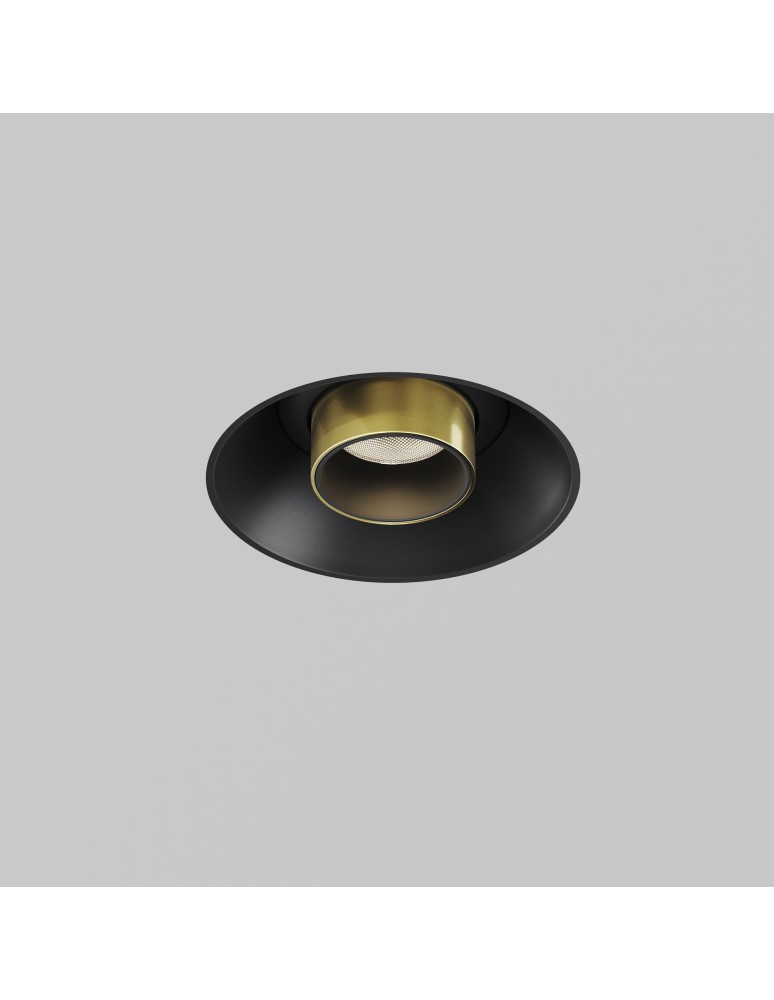 Maytoni Focus T Reflektor Podtynkowy LED 7W 460lm 3000K Black and brass C140TRS-L200-7W3K-BBS