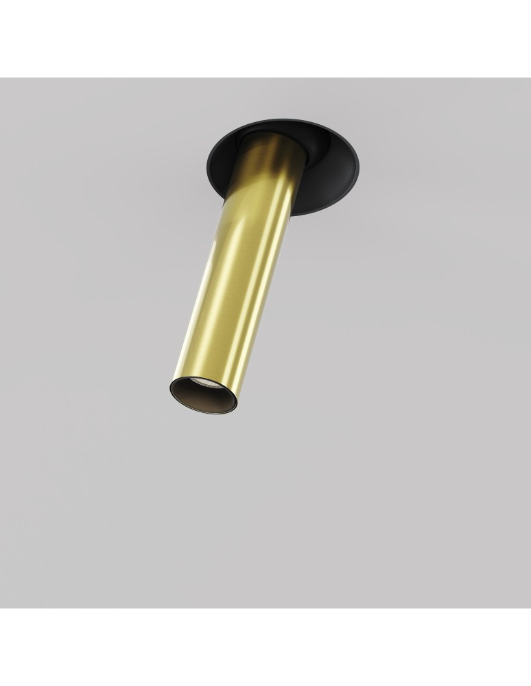Maytoni Focus T Reflektor Podtynkowy LED 7W 460lm 3000K Black and brass C140TRS-L200-7W3K-BBS