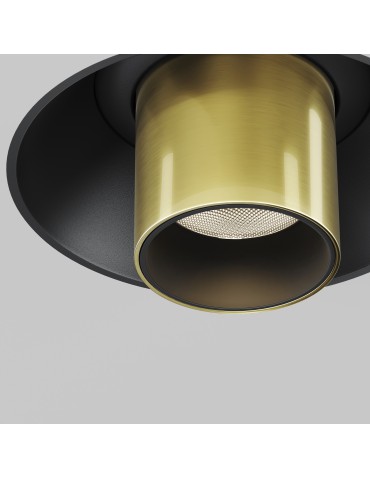 Maytoni Focus T Reflektor Podtynkowy LED 7W 460lm 3000K Black and brass C140TRS-L300-7W3K-BBS - produkt 2