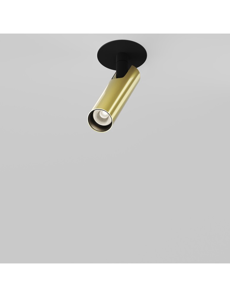Maytoni Focus T Reflektor Podtynkowy LED 6W 280lm 3000K Black and brass C141RS-L125-6W3K-BBS Maytoni Focus T Reflektor Podtynkowy LED 6W 280lm 3000K Black and brass C141RS-L125-6W3K-BBS