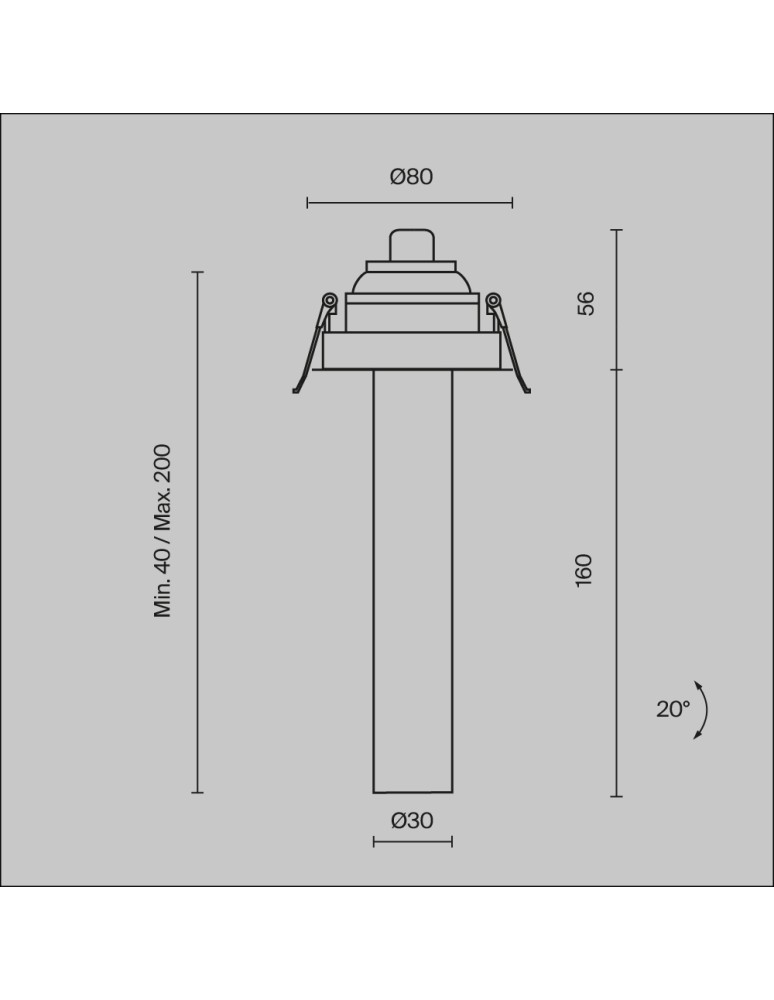 Maytoni Focus T Reflektor Podtynkowy LED 7W 460lm 3000K Biały C140RS-L200-7W3K-W