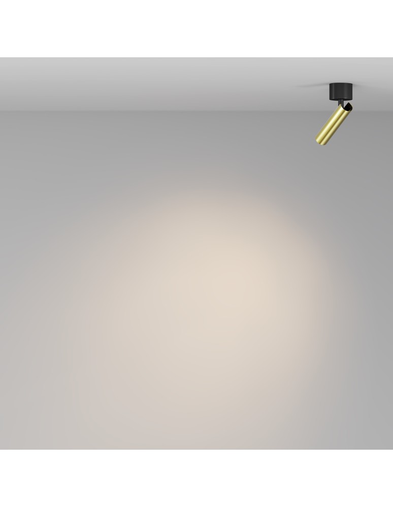 Maytoni Focus T Lampa Sufitowa LED 6W 290lm 3000K Black and brass C141CL-L125-6W3K-BBS