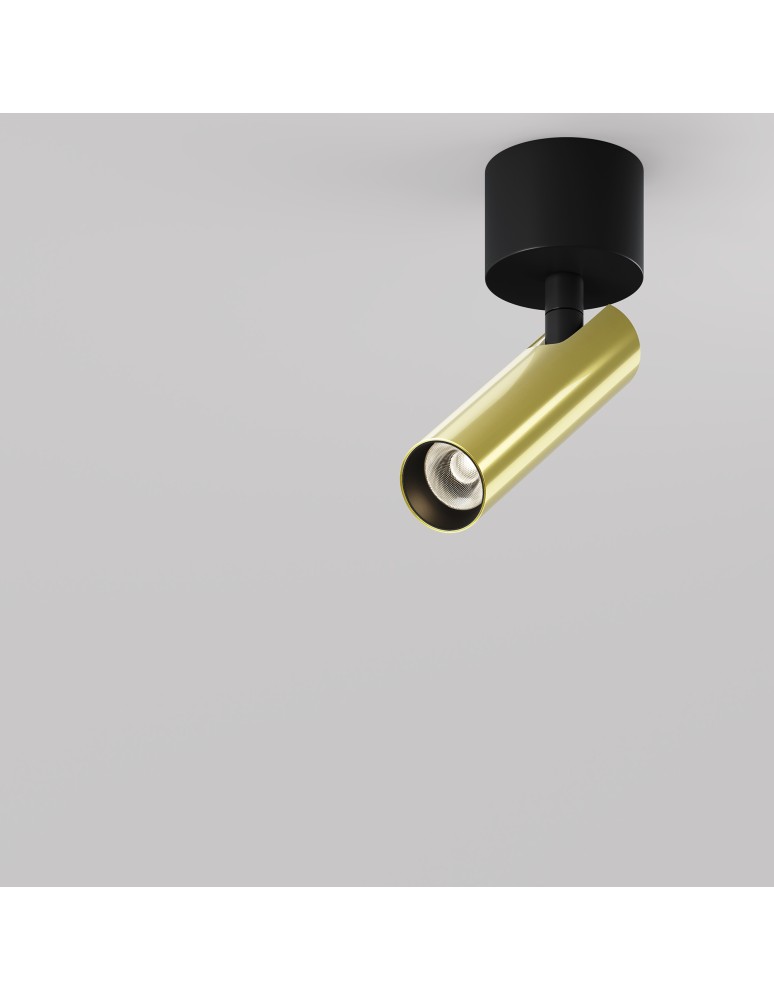 Maytoni Focus T Lampa Sufitowa LED 6W 290lm 3000K Black and brass C141CL-L125-6W3K-BBS