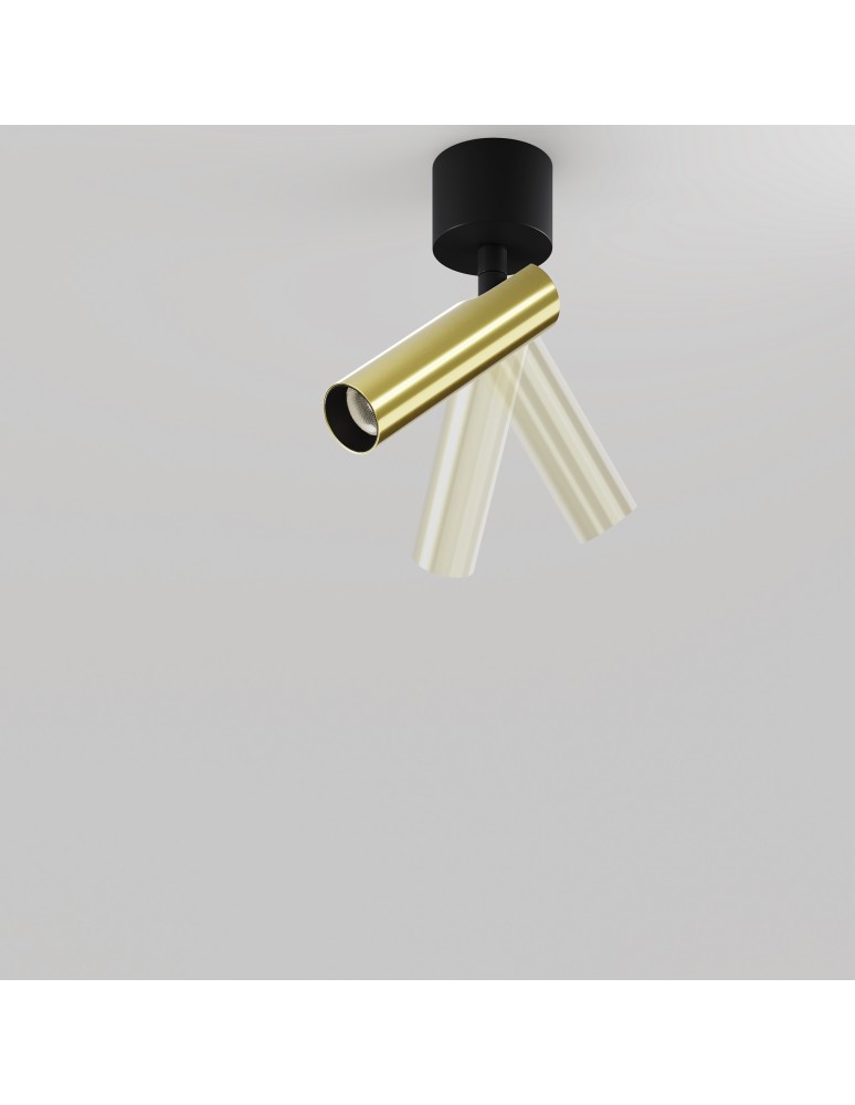 Maytoni Focus T Lampa Sufitowa LED 6W 290lm 3000K Black and brass C141CL-L125-6W3K-BBS