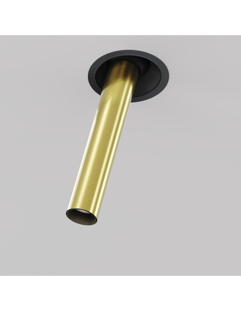 Maytoni Focus T Reflektor Podtynkowy LED 7W 460lm 3000K Black and brass C140RS-L300-7W3K-BBS
