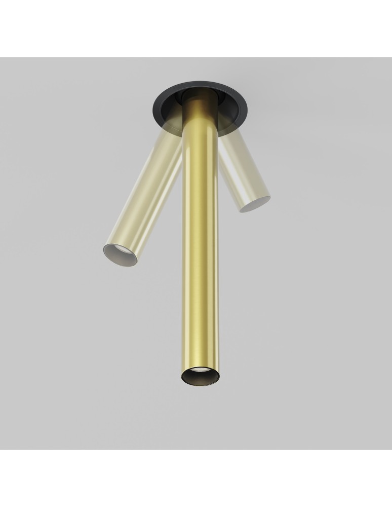Maytoni Focus T Reflektor Podtynkowy LED 7W 460lm 3000K Black and brass C140RS-L300-7W3K-BBS