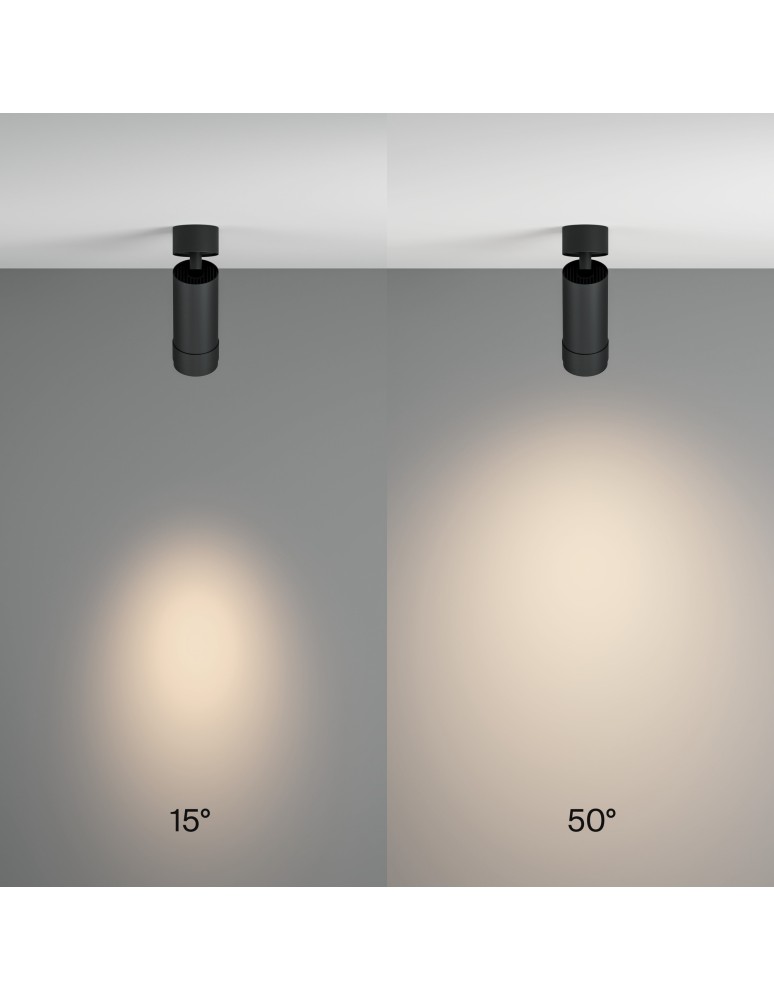 Maytoni Focus Zoom Lampa Sufitowa LED 12W 890lm 4000K Black C055CL-L12W4K-Z-B