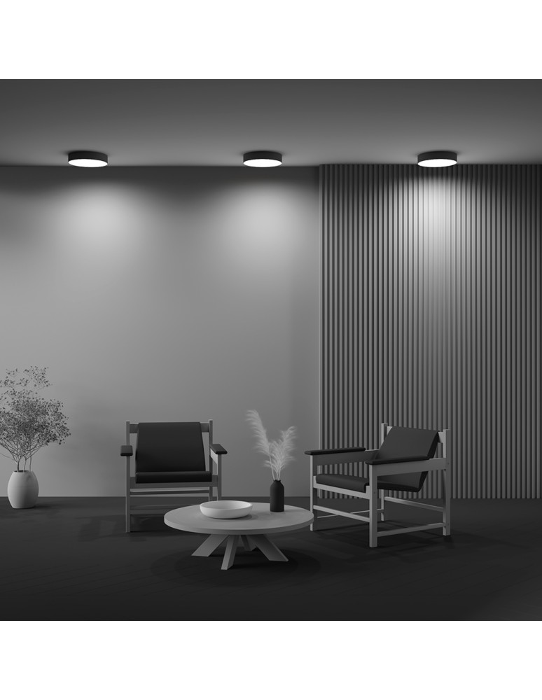 Maytoni Zon Lampa Sufitowa LED 36W 1800lm 3000K Black C032CL-36W3K-RD-B