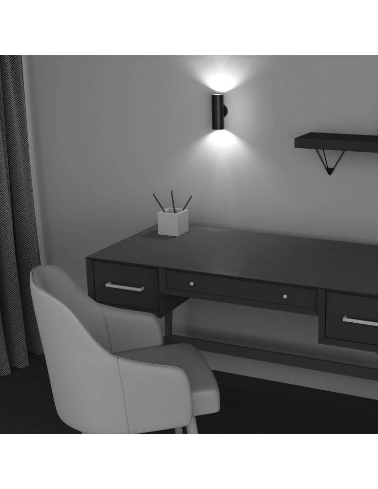 Maytoni FOCUS S Kinkiet/Ścienna 2xGU10 10W Black C068WL-02B