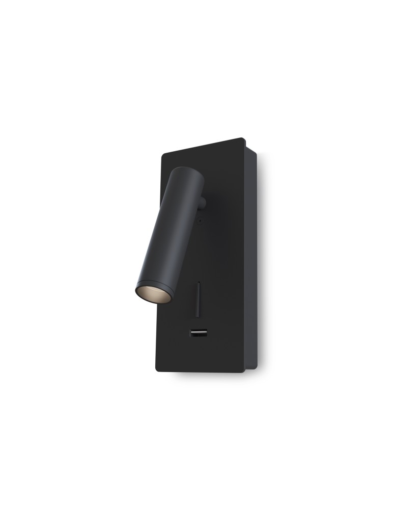 Maytoni Mirax Kinkiet/Ścienna z Włącznikiem Do Czytania LED 3W 200lm 3000K Black C041WL-L3B3K