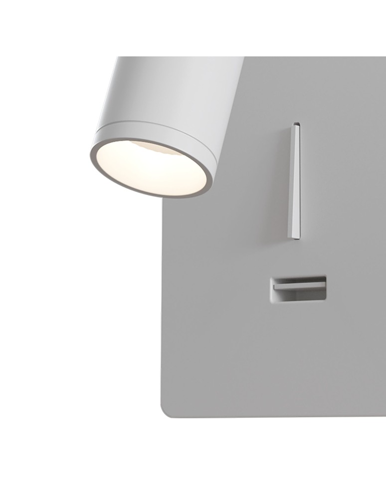 Maytoni Mirax Kinkiet/Ścienna z Włącznikiem Do Czytania LED 3W 200lm 3000K Biały C041WL-L3W3K Maytoni Mirax Kinkiet/Ścienna z Włącznikiem Do Czytania LED 3W 200lm 3000K Biały C041WL-L3W3K