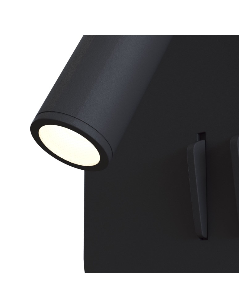 Maytoni Ios 176 Kinkiet/Ścienna z Włącznikiem Do Czytania LED 9W 550lm 3000K Black C175-WL-01-6W-B
