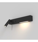 Kinkiety - Maytoni Comodo Kinkiet/Ścienna z Włącznikiem Do Czytania LED 8W 500lm 3000K Black C031WL-L8B3K - product 1