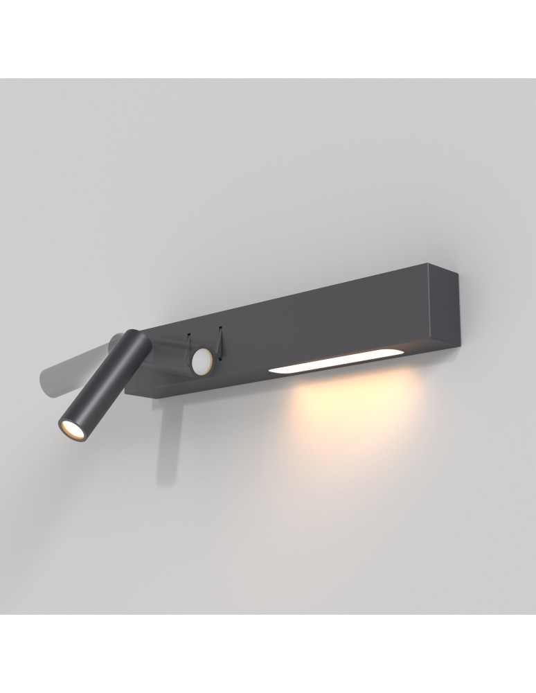 Maytoni Comodo Kinkiet/Ścienna z Włącznikiem Do Czytania LED 8W 500lm 3000K Black C031WL-L8B3K